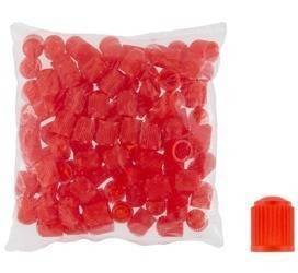 Plastikowe kapturki na zawory, czapeczki czerwone - 100 szt