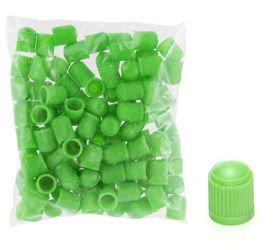 Plastikowe kapturki na zawory, nakrętki zielone - 100 szt
